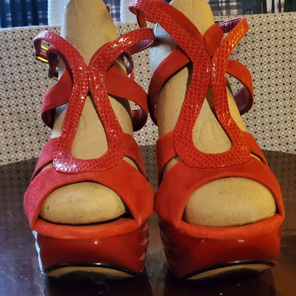 Red Platform Sandals